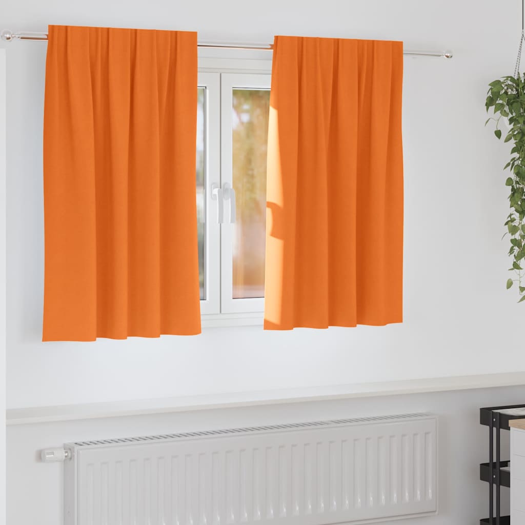 Verdunkelungs-Vorhänge mit Ringen 2 pcs Helles Orange