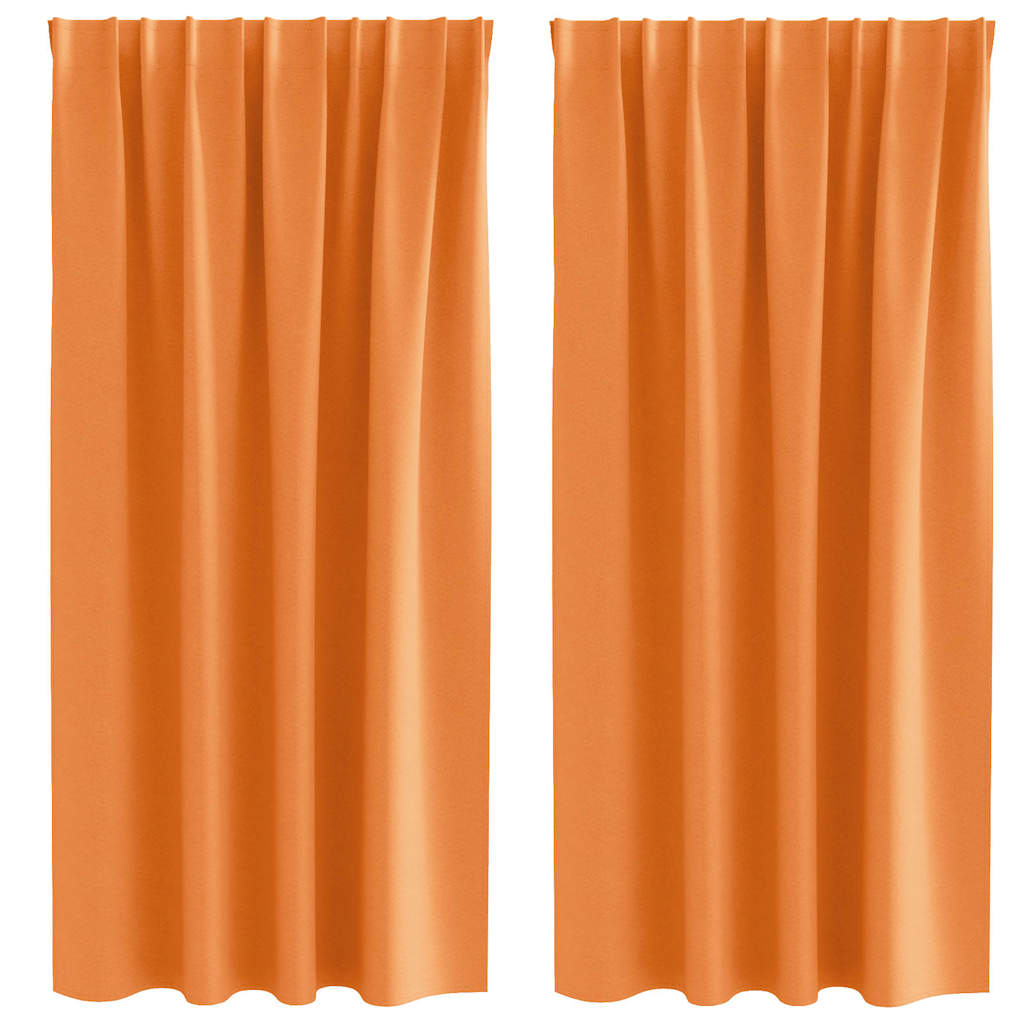 Verdunkelungs-Vorhänge mit Ringen 2 pcs Orange 175 x 140 cm