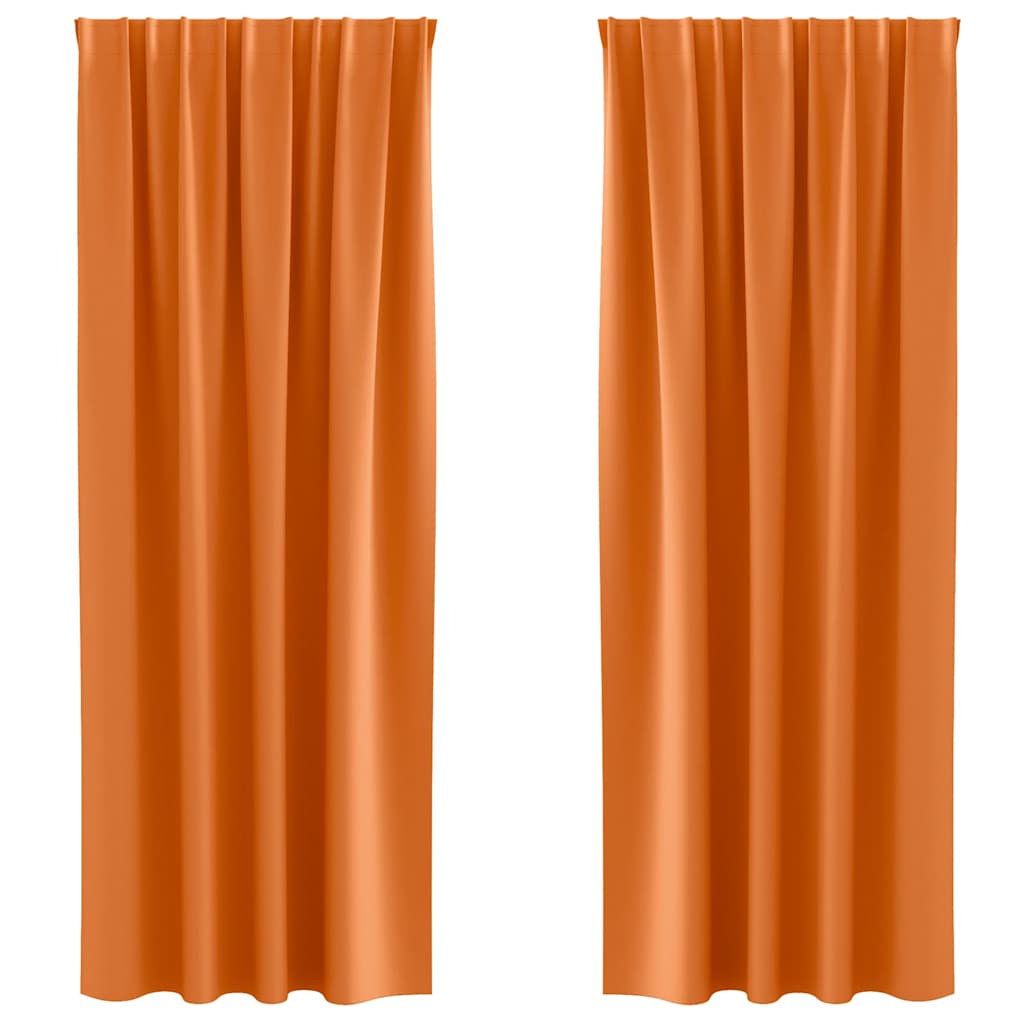 vidaXL Verdunkelungs-Vorhänge mit Ringen 2 pcs Helles Orange