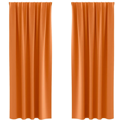 vidaXL Verdunkelungs-Vorhänge mit Ringen 2 pcs Helles Orange