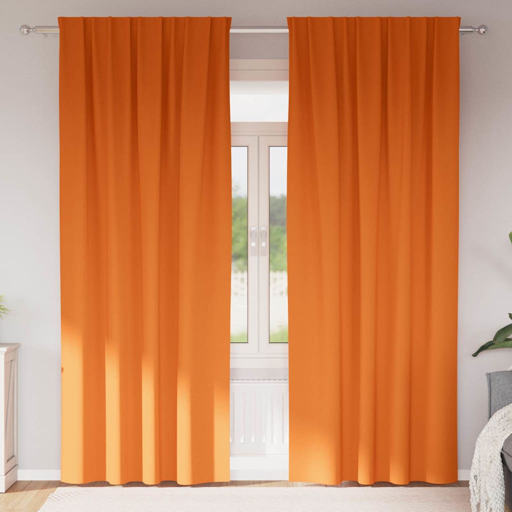 Verdunkelungs-Vorhänge mit Ringen 2 pcs Helles Orange