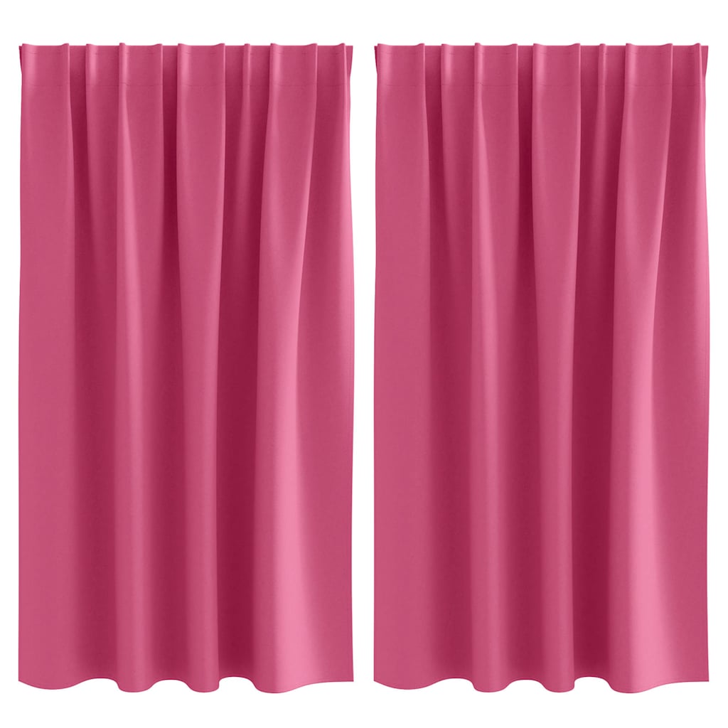 Verdunkelungs-Vorhänge mit Ringen 2 pcs Helles Pink