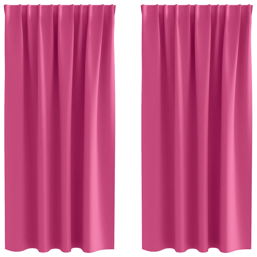 Verdunkelungs-Vorhänge mit Ringen 2 pcs Helles Pink