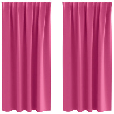 vidaXL Verdunkelungs-Vorhänge mit Ringen 2 pcs Helles Pink