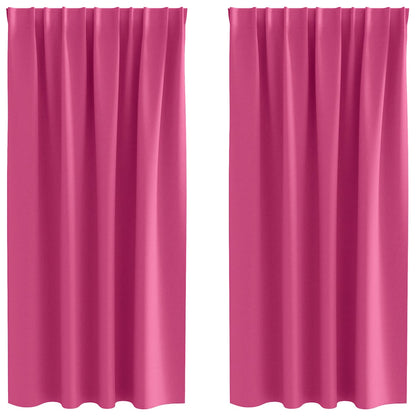 Verdunkelungs-Vorhänge mit Ringen 2 pcs Helles Pink