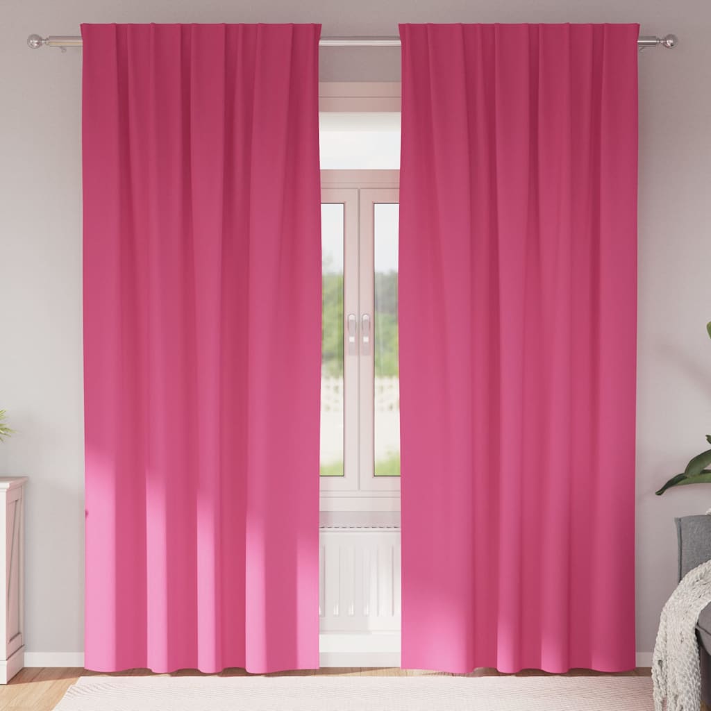 Verdunkelungs-Vorhänge mit Ringen 2 pcs Helles Pink