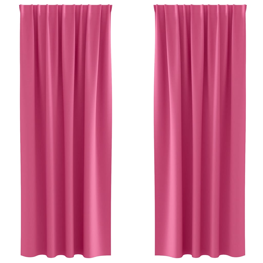 Verdunkelungs-Vorhänge mit Ringen 2 pcs Helles Pink