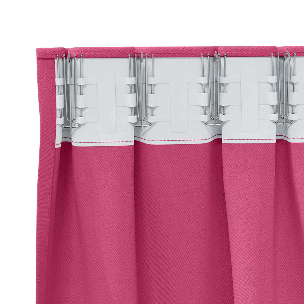 vidaXL Verdunkelungs-Vorhänge mit Ringen 2 pcs Helles Pink