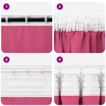 vidaXL Verdunkelungs-Vorhänge mit Ringen 2 pcs Helles Pink