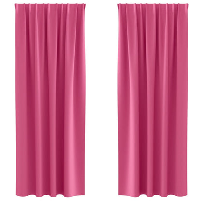 vidaXL Verdunkelungs-Vorhänge mit Ringen 2 pcs Helles Pink
