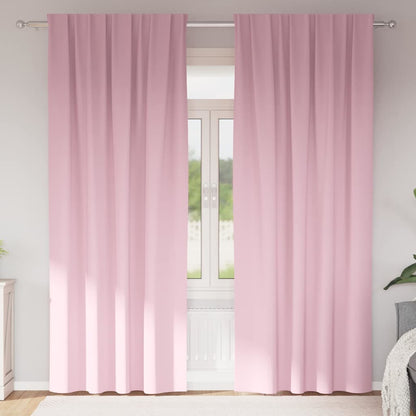 vidaXL Verdunkelungs-Vorhänge mit Ringen 2 pcs Babyrosa 225 x 140 cm