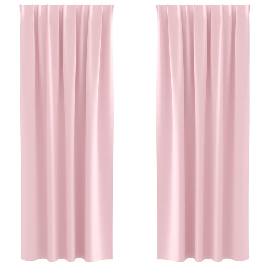 vidaXL Verdunkelungs-Vorhänge mit Ringen 2 pcs Babyrosa 225 x 140 cm