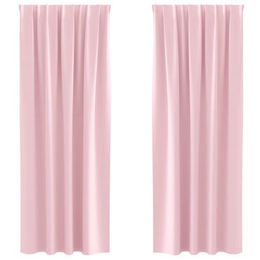 vidaXL Verdunkelungs-Vorhänge mit Ringen 2 pcs Babyrosa 225 x 140 cm