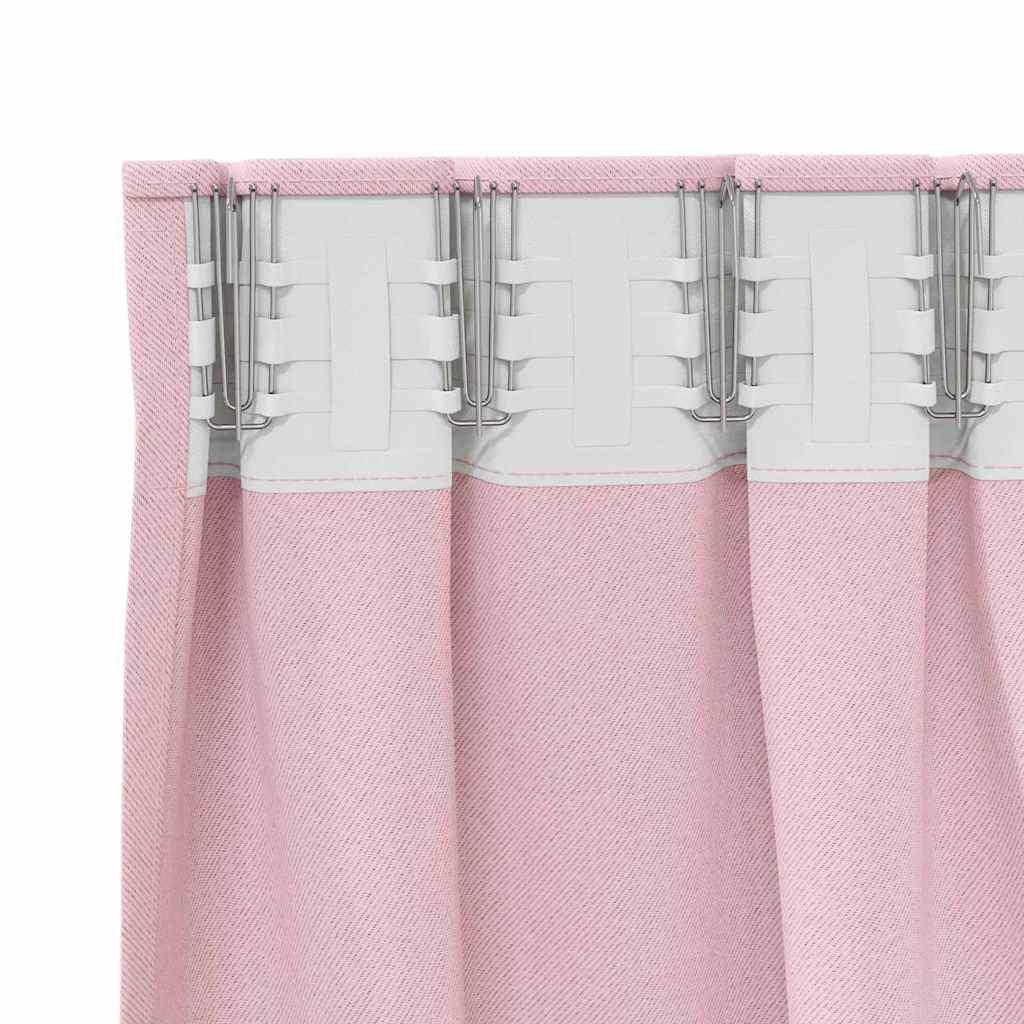 vidaXL Verdunkelungs-Vorhänge mit Ringen 2 pcs Babyrosa 260 x 140 cm
