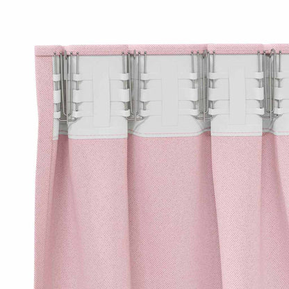 vidaXL Verdunkelungs-Vorhänge mit Ringen 2 pcs Babyrosa 260 x 140 cm