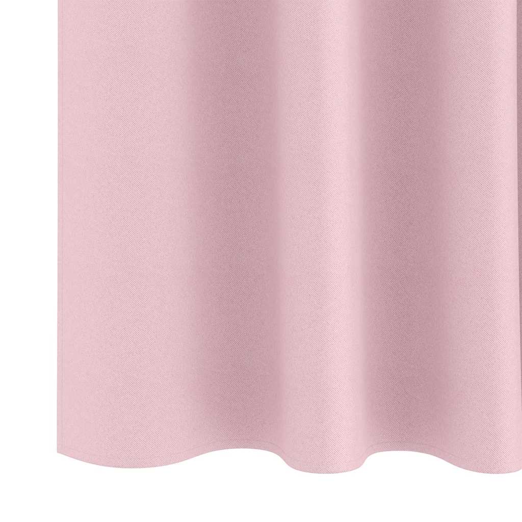 vidaXL Verdunkelungs-Vorhänge mit Ringen 2 pcs Babyrosa 260 x 140 cm