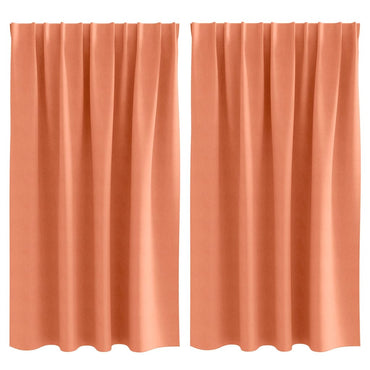 vidaXL Verdunkelungs-Vorhänge mit Ringen 2 pcs Terrakotta 140 x 140 cm
