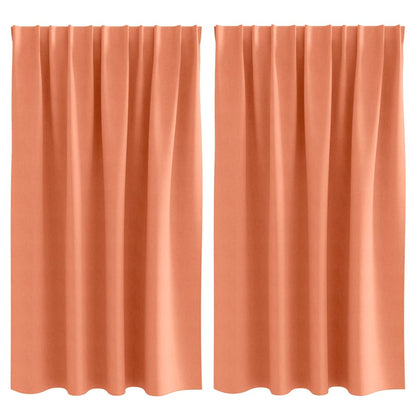 vidaXL Verdunkelungs-Vorhänge mit Ringen 2 pcs Terrakotta 140 x 140 cm