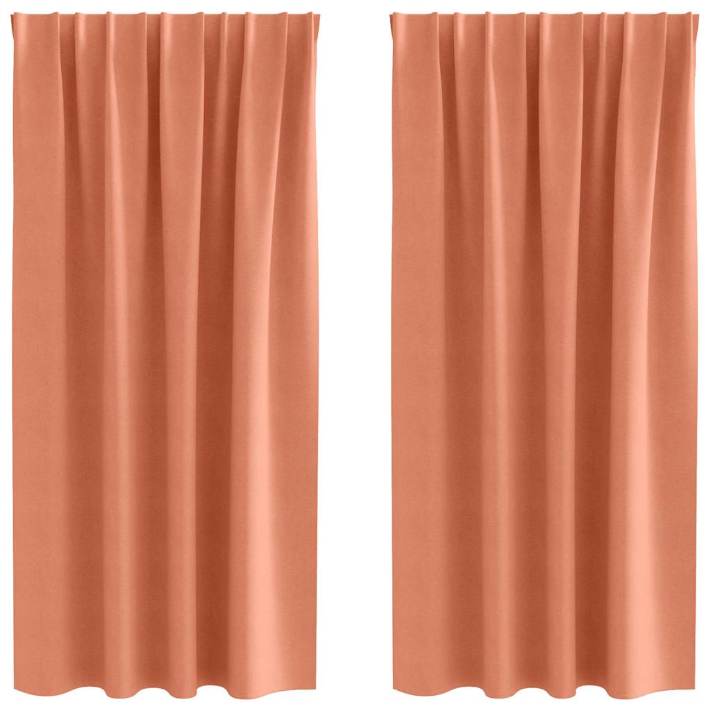 vidaXL Verdunkelungs-Vorhänge mit Ringen 2 pcs Terrakotta 175 x 140 cm