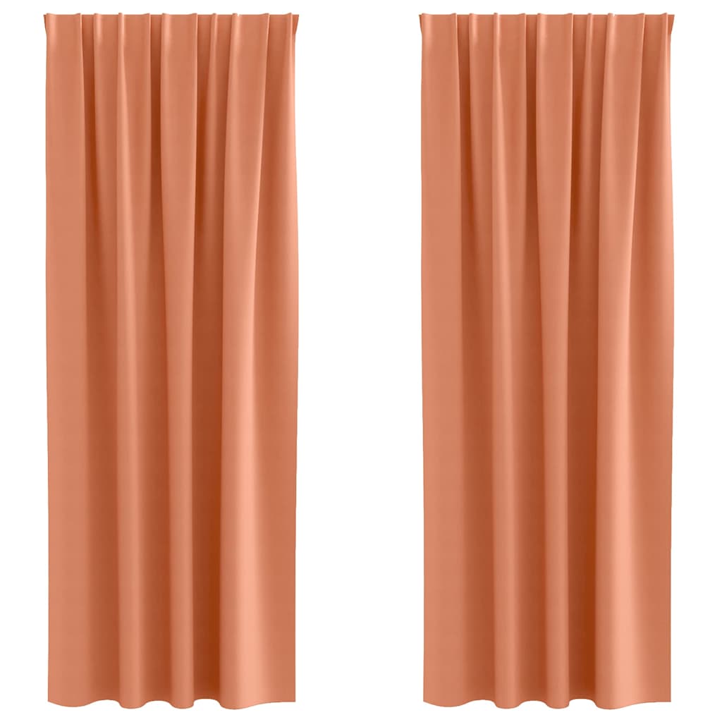 Verdunkelungs-Vorhänge mit Ringen 2 pcs Terrakotta 260 x 140 cm