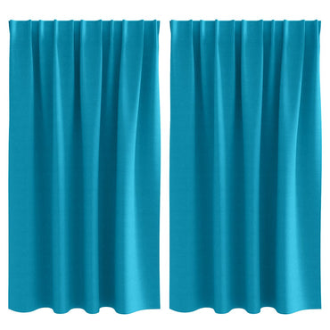 vidaXL Verdunkelungs-Vorhänge mit Ringen 2 pcs Türkis 140 x 140 cm