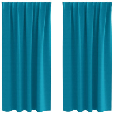 vidaXL Verdunkelungs-Vorhänge mit Ringen 2 pcs Türkis 175 x 140 cm