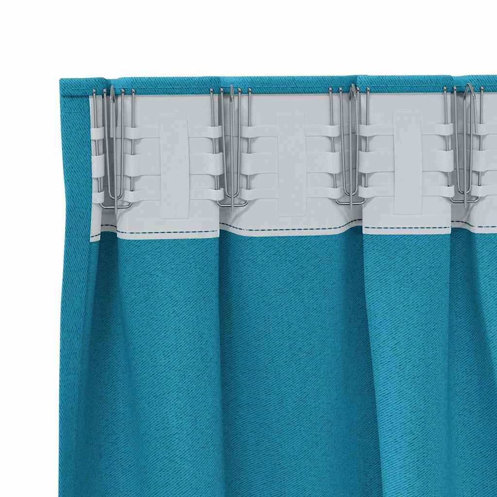 vidaXL Verdunkelungs-Vorhänge mit Ringen 2 pcs Türkis 225 x 140 cm