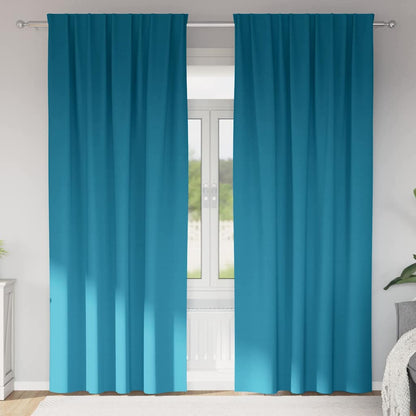 vidaXL Verdunkelungs-Vorhänge mit Ringen 2 pcs Türkis 245 x 140 cm
