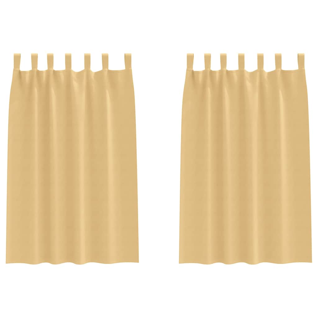 Verdunkelungs-Vorhänge mit Ringen 2 pcs Beige 175 x 140 cm