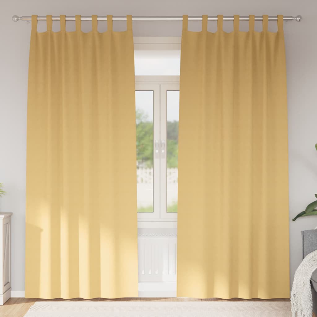 vidaXL Verdunkelungs-Vorhänge mit Ringen 2 pcs Beige 225 x 140 cm