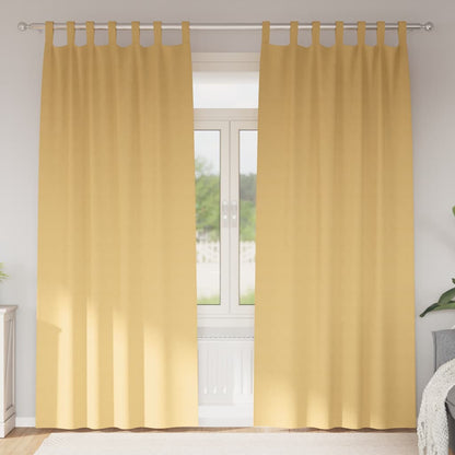 vidaXL Verdunkelungs-Vorhänge mit Ringen 2 pcs Beige 225 x 140 cm