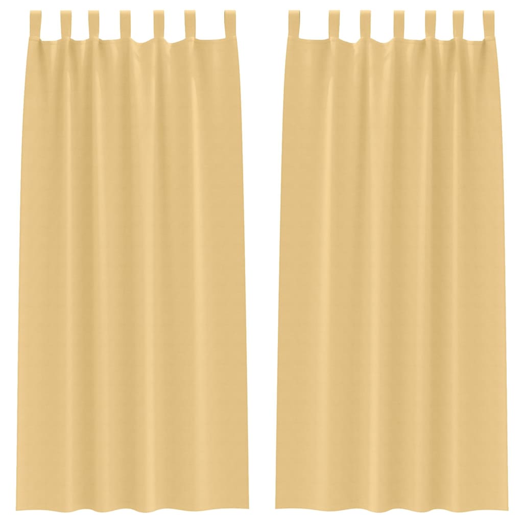 vidaXL Verdunkelungs-Vorhänge mit Ringen 2 pcs Beige 225 x 140 cm