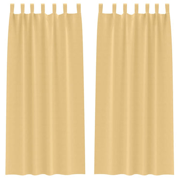 vidaXL Verdunkelungs-Vorhänge mit Ringen 2 pcs Beige 225 x 140 cm