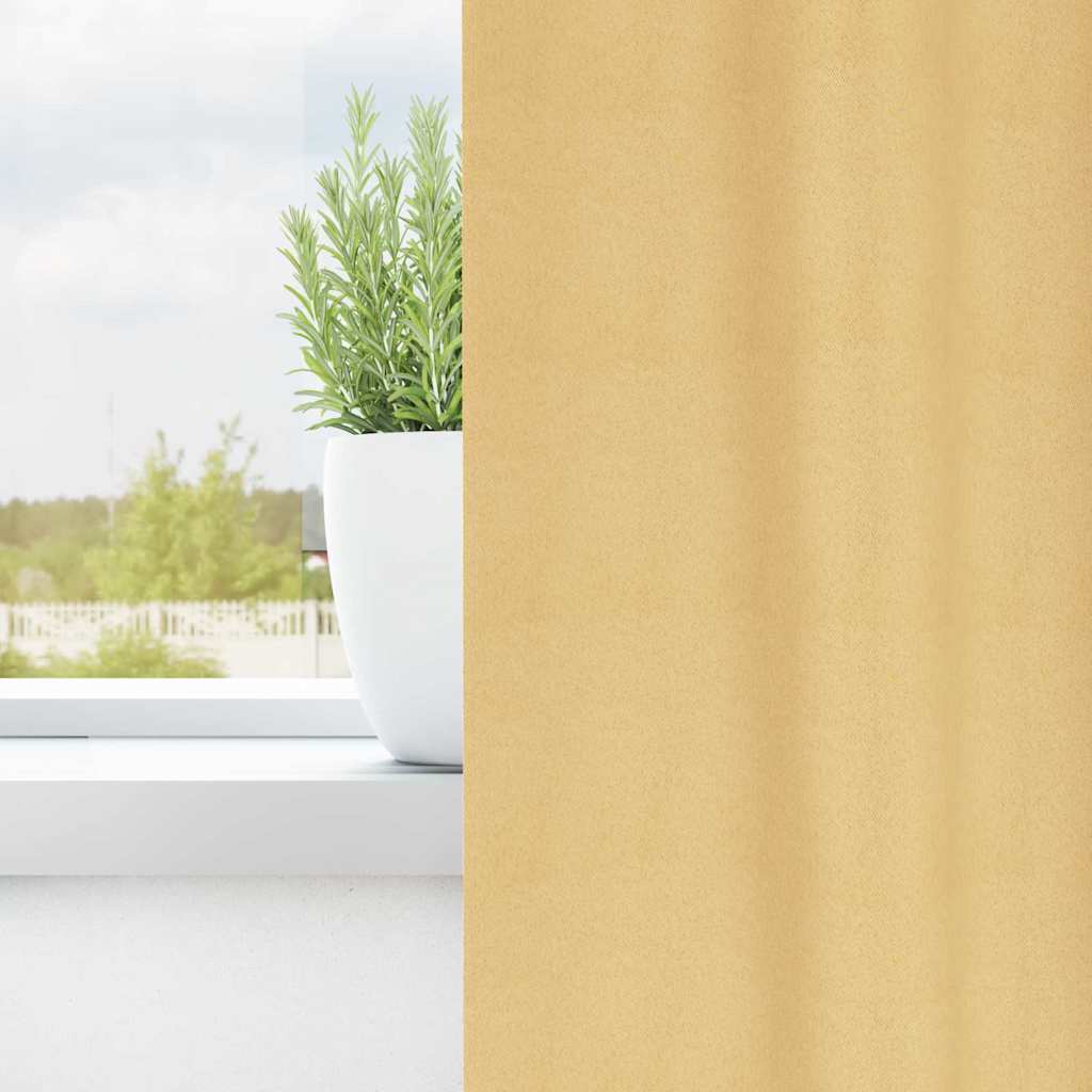 Verdunkelungs-Vorhänge mit Ringen 2 pcs Beige 245 x 140 cm