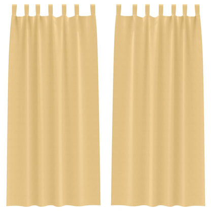 Verdunkelungs-Vorhänge mit Ringen 2 pcs Beige 260 x 140 cm