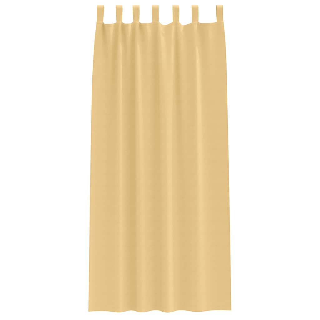 Verdunkelungs-Vorhänge mit Ringen 2 pcs Beige 260 x 140 cm