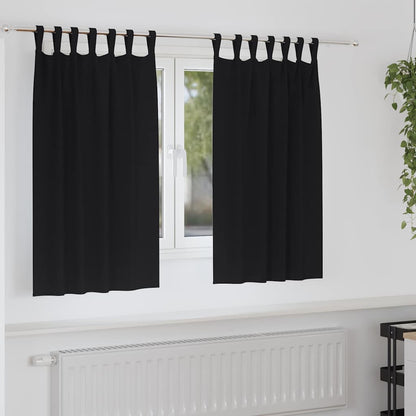 vidaXL Verdunkelungs-Vorhänge mit Ringen 2 pcs Schwarz 140 x 140 cm