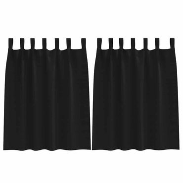 vidaXL Verdunkelungs-Vorhänge mit Ringen 2 pcs Schwarz 140 x 140 cm