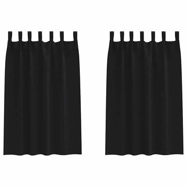 vidaXL Verdunkelungs-Vorhänge mit Ringen 2 pcs Schwarz 175 x 140 cm