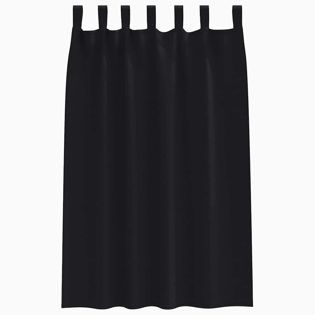 vidaXL Verdunkelungs-Vorhänge mit Ringen 2 pcs Schwarz 175 x 140 cm