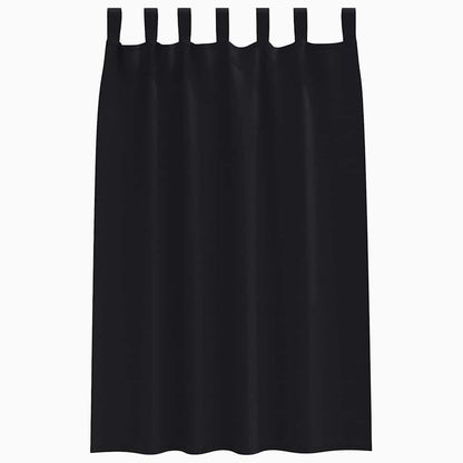 vidaXL Verdunkelungs-Vorhänge mit Ringen 2 pcs Schwarz 175 x 140 cm