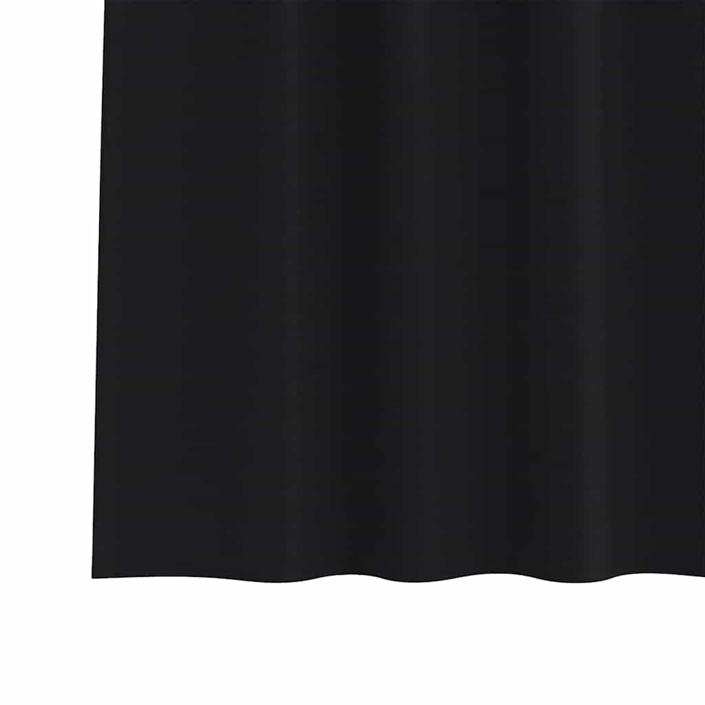 vidaXL Verdunkelungs-Vorhänge mit Ringen 2 pcs Schwarz 245 x 140 cm