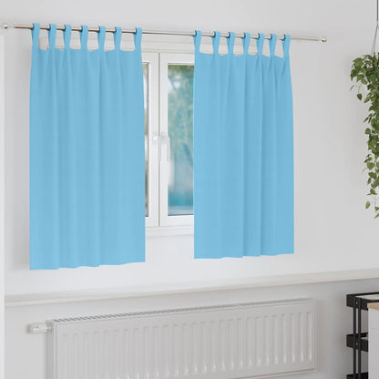 vidaXL Verdunkelungs-Vorhänge mit Ringen 2 pcs Himmelblau 140 x 140 cm