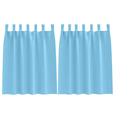 vidaXL Verdunkelungs-Vorhänge mit Ringen 2 pcs Himmelblau 140 x 140 cm