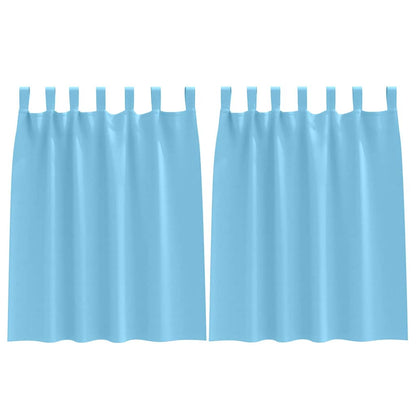 vidaXL Verdunkelungs-Vorhänge mit Ringen 2 pcs Himmelblau 140 x 140 cm