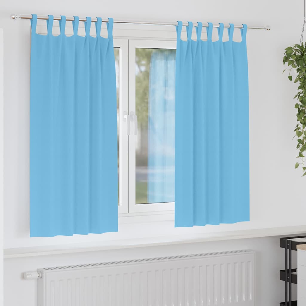 Verdunkelungs-Vorhänge mit Ringen 2 pcs Himmelblau 175 x 140 cm