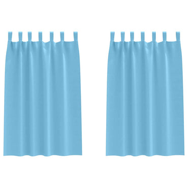 vidaXL Verdunkelungs-Vorhänge mit Ringen 2 pcs Himmelblau 175 x 140 cm