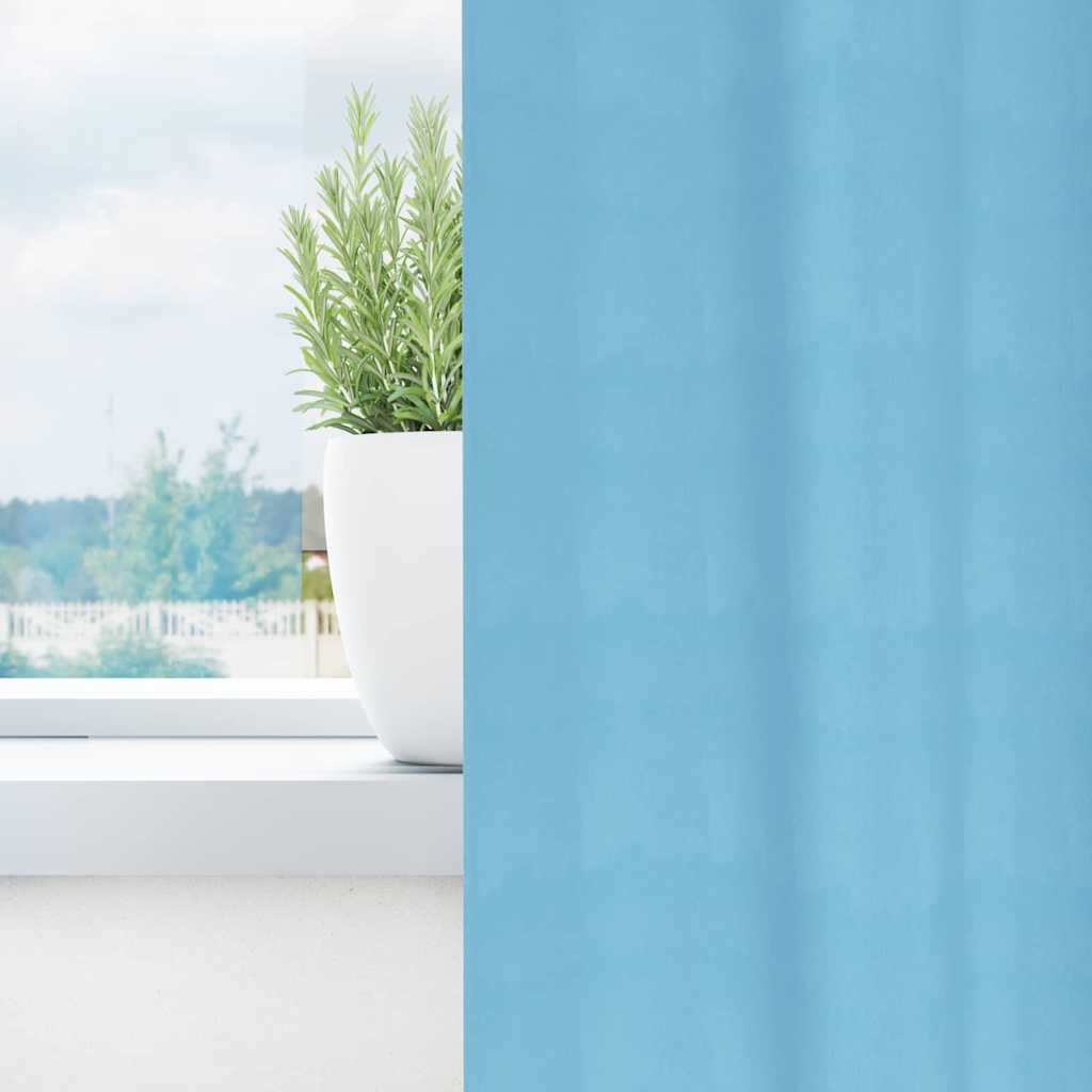 vidaXL Verdunkelungs-Vorhänge mit Ringen 2 pcs Himmelblau 225 x 140 cm