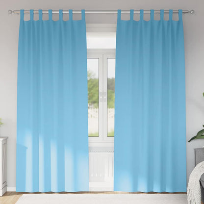 vidaXL Verdunkelungs-Vorhänge mit Ringen 2 pcs Himmelblau 225 x 140 cm