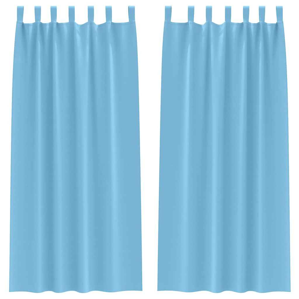vidaXL Verdunkelungs-Vorhänge mit Ringen 2 pcs Himmelblau 225 x 140 cm